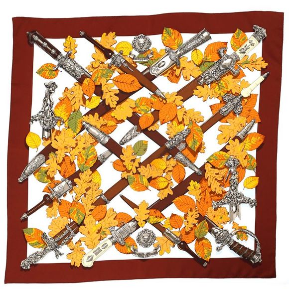 Hermes Accessories - Hermes Au Plus Dru Scarf Printed Silk 90 Brown, Print